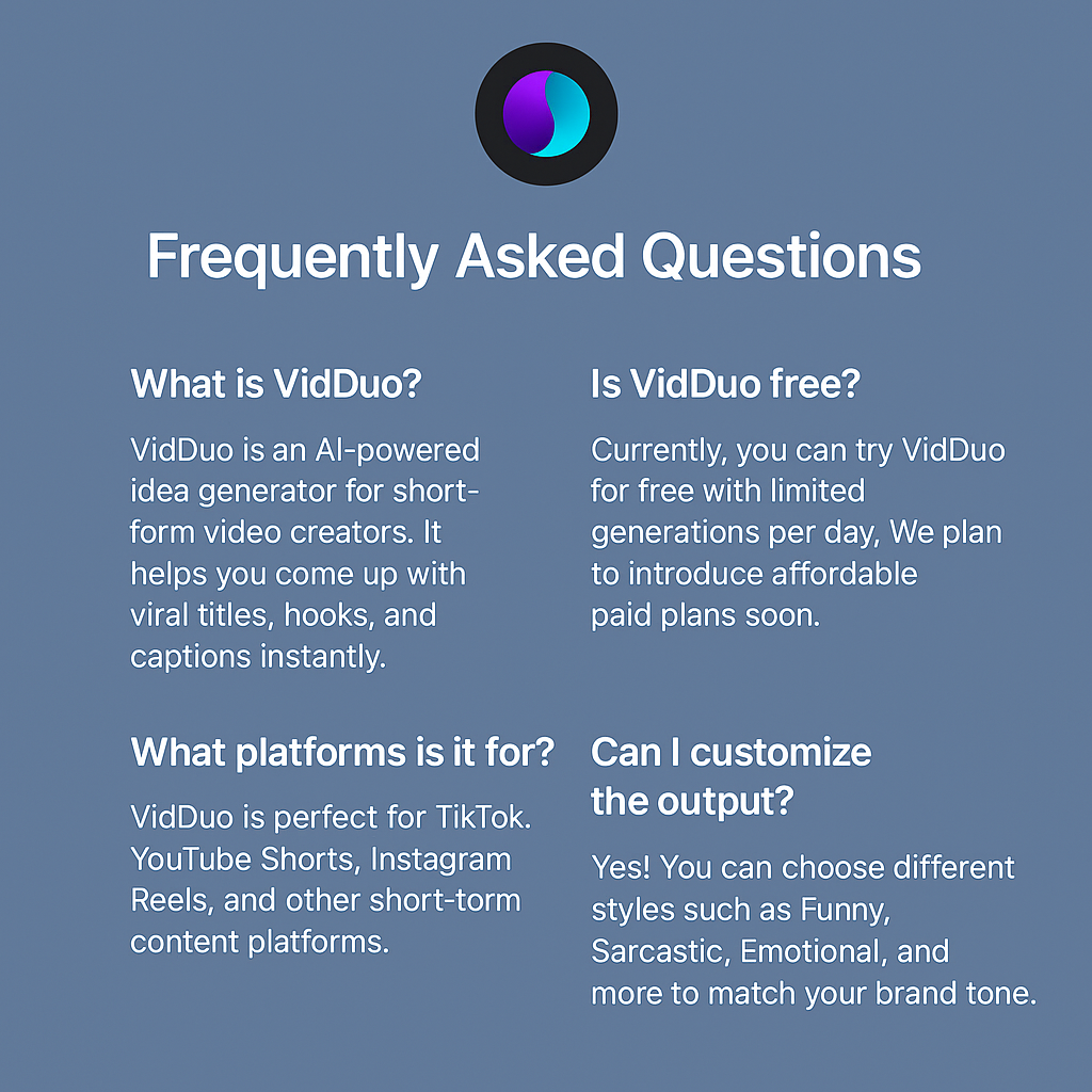 FAQ illustration for VidDuo